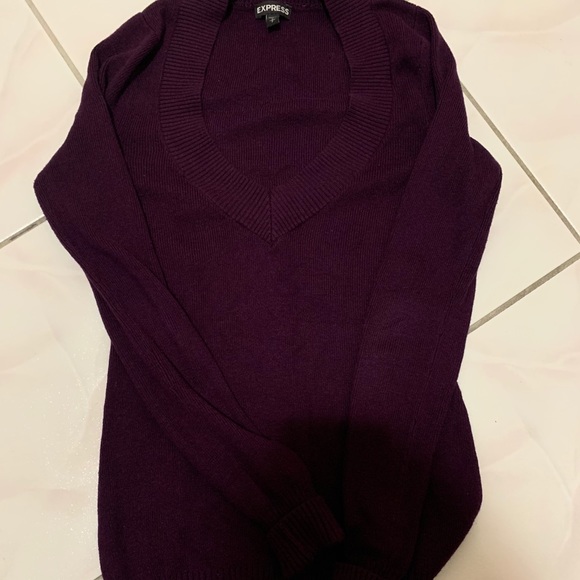 Express Sweaters - Express Purple V Neck Sweater